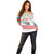 Azerbaijan Christmas Off Shoulder Sweater with Baku Skyline Azerbaijan Flag and Red Green Snowflake Pattern Design - Wonder Print Shop