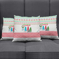 Azerbaijan Christmas Pillow Cover with Baku Skyline Azerbaijan Flag and Red Green Snowflake Pattern Design - Wonder Print Shop