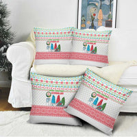 Azerbaijan Christmas Pillow Cover with Baku Skyline Azerbaijan Flag and Red Green Snowflake Pattern Design - Wonder Print Shop