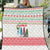 Azerbaijan Christmas Quilt with Baku Skyline Azerbaijan Flag and Red Green Snowflake Pattern Design - Wonder Print Shop
