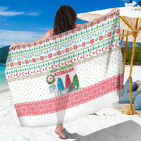 Azerbaijan Christmas Sarong with Baku Skyline Azerbaijan Flag and Red Green Snowflake Pattern Design - Wonder Print Shop