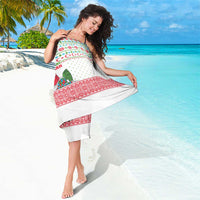 Azerbaijan Christmas Sarong with Baku Skyline Azerbaijan Flag and Red Green Snowflake Pattern Design - Wonder Print Shop