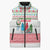 Azerbaijan Christmas Sleeveless Puffer Jacket with Baku Skyline Azerbaijan Flag and Red Green Snowflake Pattern Design - Wonder Print Shop