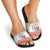 Azerbaijan Christmas Slide Sandals with Baku Skyline Azerbaijan Flag and Red Green Snowflake Pattern Design - Wonder Print Shop