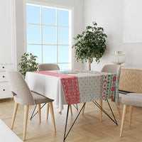 Azerbaijan Christmas Tablecloth with Baku Skyline Azerbaijan Flag and Red Green Snowflake Pattern Design - Wonder Print Shop