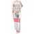 Azerbaijan Christmas Tank Maxi Dress with Baku Skyline Azerbaijan Flag and Red Green Snowflake Pattern Design - Wonder Print Shop
