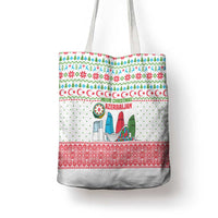 Azerbaijan Christmas Tote Bag with Baku Skyline Azerbaijan Flag and Red Green Snowflake Pattern Design - Wonder Print Shop