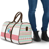 Azerbaijan Christmas Travel Bag with Baku Skyline Azerbaijan Flag and Red Green Snowflake Pattern Design - Wonder Print Shop