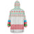 Azerbaijan Christmas Wearable Blanket Hoodie with Baku Skyline Azerbaijan Flag and Red Green Snowflake Pattern Design - Wonder Print Shop