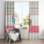 Azerbaijan Christmas Window Curtain with Baku Skyline Azerbaijan Flag and Red Green Snowflake Pattern Design - Wonder Print Shop