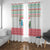 Azerbaijan Christmas Window Curtain with Baku Skyline Azerbaijan Flag and Red Green Snowflake Pattern Design - Wonder Print Shop