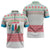Azerbaijan Christmas Zipper Polo Shirt with Baku Skyline Azerbaijan Flag and Red Green Snowflake Pattern Design - Wonder Print Shop