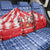 Slovakia Christmas Back Car Seat Cover with Santa and Dancers by Campfire Snowy Mountains and Red Blue Snowflake Pattern Design - Wonder Print Shop