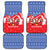 Slovakia Christmas Car Mats with Santa and Dancers by Campfire Snowy Mountains and Red Blue Snowflake Pattern Design - Wonder Print Shop
