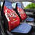 Slovakia Christmas Car Seat Cover with Santa and Dancers by Campfire Snowy Mountains and Red Blue Snowflake Pattern Design - Wonder Print Shop
