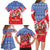 Slovakia Christmas Family Matching Long Sleeve Bodycon Dress and Hawaiian Shirt with Santa and Dancers by Campfire Snowy Mountains and Red Blue Snowflake Pattern Design - Wonder Print Shop