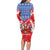 Slovakia Christmas Family Matching Long Sleeve Bodycon Dress and Hawaiian Shirt with Santa and Dancers by Campfire Snowy Mountains and Red Blue Snowflake Pattern Design - Wonder Print Shop