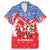 Slovakia Christmas Family Matching Mermaid Dress and Hawaiian Shirt with Santa and Dancers by Campfire Snowy Mountains and Red Blue Snowflake Pattern Design - Wonder Print Shop