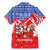 Slovakia Christmas Family Matching Mermaid Dress and Hawaiian Shirt with Santa and Dancers by Campfire Snowy Mountains and Red Blue Snowflake Pattern Design - Wonder Print Shop