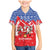 Slovakia Christmas Family Matching Mermaid Dress and Hawaiian Shirt with Santa and Dancers by Campfire Snowy Mountains and Red Blue Snowflake Pattern Design - Wonder Print Shop