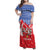 Slovakia Christmas Family Matching Off Shoulder Maxi Dress and Hawaiian Shirt with Santa and Dancers by Campfire Snowy Mountains and Red Blue Snowflake Pattern Design - Wonder Print Shop