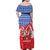Slovakia Christmas Family Matching Off Shoulder Maxi Dress and Hawaiian Shirt with Santa and Dancers by Campfire Snowy Mountains and Red Blue Snowflake Pattern Design - Wonder Print Shop