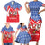 Slovakia Christmas Family Matching Short Sleeve Bodycon Dress and Hawaiian Shirt with Santa and Dancers by Campfire Snowy Mountains and Red Blue Snowflake Pattern Design - Wonder Print Shop