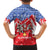 Slovakia Christmas Family Matching Summer Maxi Dress and Hawaiian Shirt with Santa and Dancers by Campfire Snowy Mountains and Red Blue Snowflake Pattern Design - Wonder Print Shop