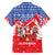 Slovakia Christmas Family Matching Summer Maxi Dress and Hawaiian Shirt with Santa and Dancers by Campfire Snowy Mountains and Red Blue Snowflake Pattern Design - Wonder Print Shop