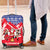 Slovakia Christmas Luggage Cover with Santa and Dancers by Campfire Snowy Mountains and Red Blue Snowflake Pattern Design - Wonder Print Shop