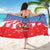Slovakia Christmas Sarong with Santa and Dancers by Campfire Snowy Mountains and Red Blue Snowflake Pattern Design - Wonder Print Shop