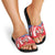 Slovakia Christmas Slide Sandals with Santa and Dancers by Campfire Snowy Mountains and Red Blue Snowflake Pattern Design - Wonder Print Shop