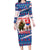 Slovakia Christmas Family Matching Long Sleeve Bodycon Dress and Hawaiian Shirt with Bear Holding Tree Gingerbread Cookies and Red Blue Snowflake Pattern Design - Wonder Print Shop