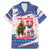 Slovakia Christmas Family Matching Mermaid Dress and Hawaiian Shirt with Bear Holding Tree Gingerbread Cookies and Red Blue Snowflake Pattern Design - Wonder Print Shop