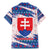 Slovakia Christmas Family Matching Mermaid Dress and Hawaiian Shirt with Bear Holding Tree Gingerbread Cookies and Red Blue Snowflake Pattern Design - Wonder Print Shop
