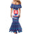 Slovakia Christmas Family Matching Mermaid Dress and Hawaiian Shirt with Bear Holding Tree Gingerbread Cookies and Red Blue Snowflake Pattern Design - Wonder Print Shop