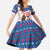 Slovakia Christmas Family Matching Off Shoulder Maxi Dress and Hawaiian Shirt with Bear Holding Tree Gingerbread Cookies and Red Blue Snowflake Pattern Design - Wonder Print Shop