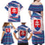 Slovakia Christmas Family Matching Off Shoulder Maxi Dress and Hawaiian Shirt with Bear Holding Tree Gingerbread Cookies and Red Blue Snowflake Pattern Design - Wonder Print Shop