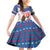 Slovakia Christmas Family Matching Off Shoulder Short Dress and Hawaiian Shirt with Bear Holding Tree Gingerbread Cookies and Red Blue Snowflake Pattern Design - Wonder Print Shop