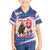 Slovakia Christmas Family Matching Short Sleeve Bodycon Dress and Hawaiian Shirt with Bear Holding Tree Gingerbread Cookies and Red Blue Snowflake Pattern Design - Wonder Print Shop