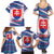 Slovakia Christmas Family Matching Summer Maxi Dress and Hawaiian Shirt with Bear Holding Tree Gingerbread Cookies and Red Blue Snowflake Pattern Design - Wonder Print Shop