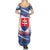 Slovakia Christmas Family Matching Summer Maxi Dress and Hawaiian Shirt with Bear Holding Tree Gingerbread Cookies and Red Blue Snowflake Pattern Design - Wonder Print Shop