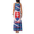 Slovakia Christmas Family Matching Tank Maxi Dress and Hawaiian Shirt with Bear Holding Tree Gingerbread Cookies and Red Blue Snowflake Pattern Design - Wonder Print Shop