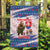Slovakia Christmas Garden Flag with Bear Holding Tree Gingerbread Cookies and Red Blue Snowflake Pattern Design - Wonder Print Shop