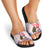 Slovakia Christmas Slide Sandals with Bear Holding Tree Gingerbread Cookies and Red Blue Snowflake Pattern Design - Wonder Print Shop