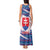 Slovakia Christmas Tank Maxi Dress with Bear Holding Tree Gingerbread Cookies and Red Blue Snowflake Pattern Design - Wonder Print Shop