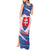 Slovakia Christmas Tank Maxi Dress with Bear Holding Tree Gingerbread Cookies and Red Blue Snowflake Pattern Design - Wonder Print Shop