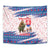 Slovakia Christmas Tapestry with Bear Holding Tree Gingerbread Cookies and Red Blue Snowflake Pattern Design - Wonder Print Shop