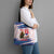 Slovakia Christmas Tote Bag with Bear Holding Tree Gingerbread Cookies and Red Blue Snowflake Pattern Design - Wonder Print Shop