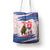 Slovakia Christmas Tote Bag with Bear Holding Tree Gingerbread Cookies and Red Blue Snowflake Pattern Design - Wonder Print Shop